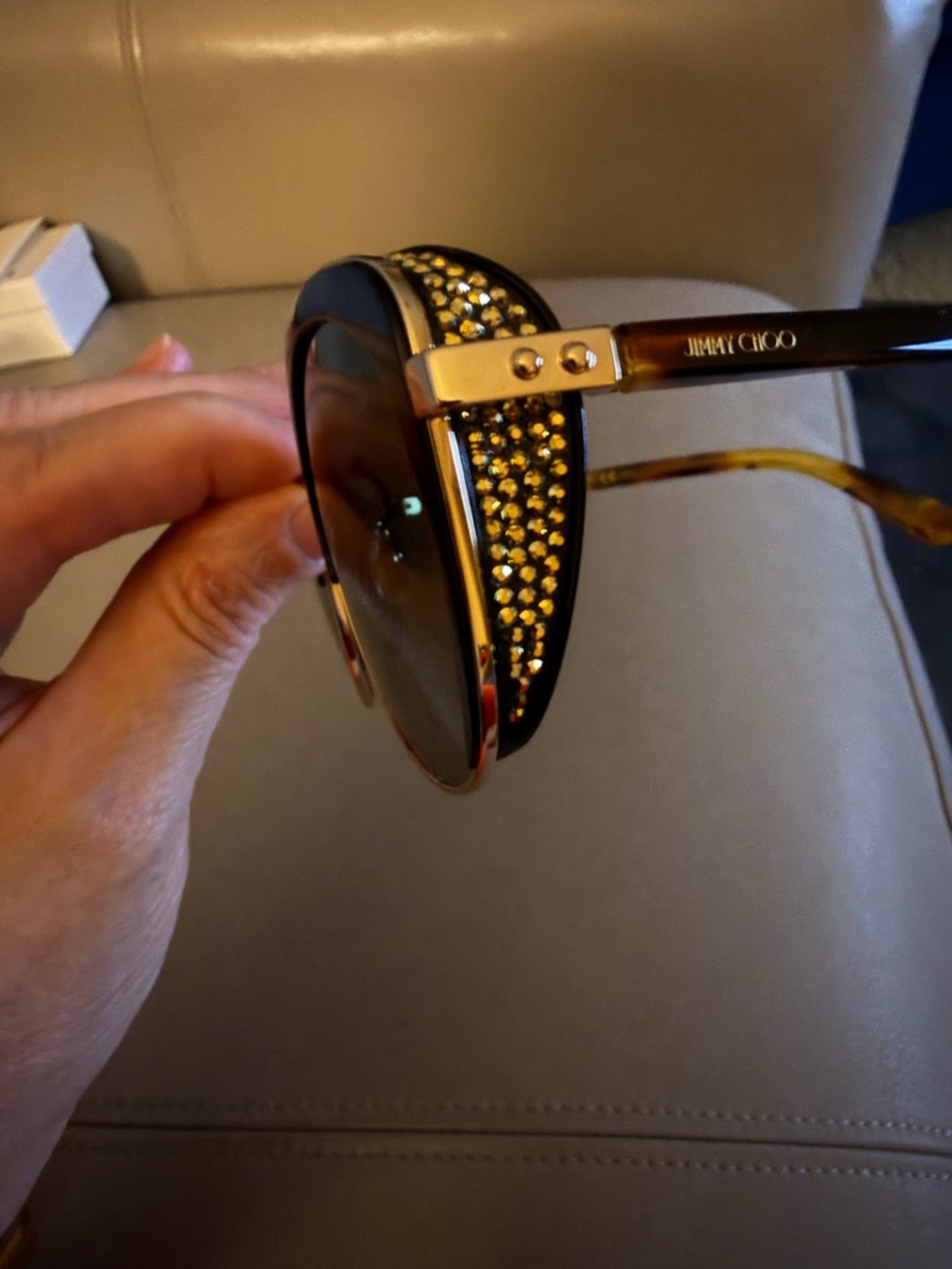 SALE ‼️Jimmy Choo Tortoiseshell Sunglasses with Gold and Crystal Detail
NWOT